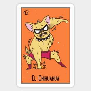 El Chihuahua // Mexican Luchador Loteria Card Sticker